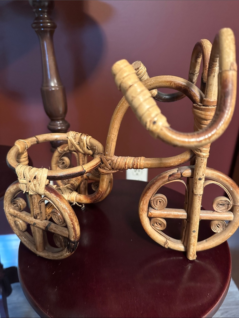 Woven Rattan Tricycle Planter for 4” Plant Pot